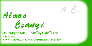 almos csanyi business card